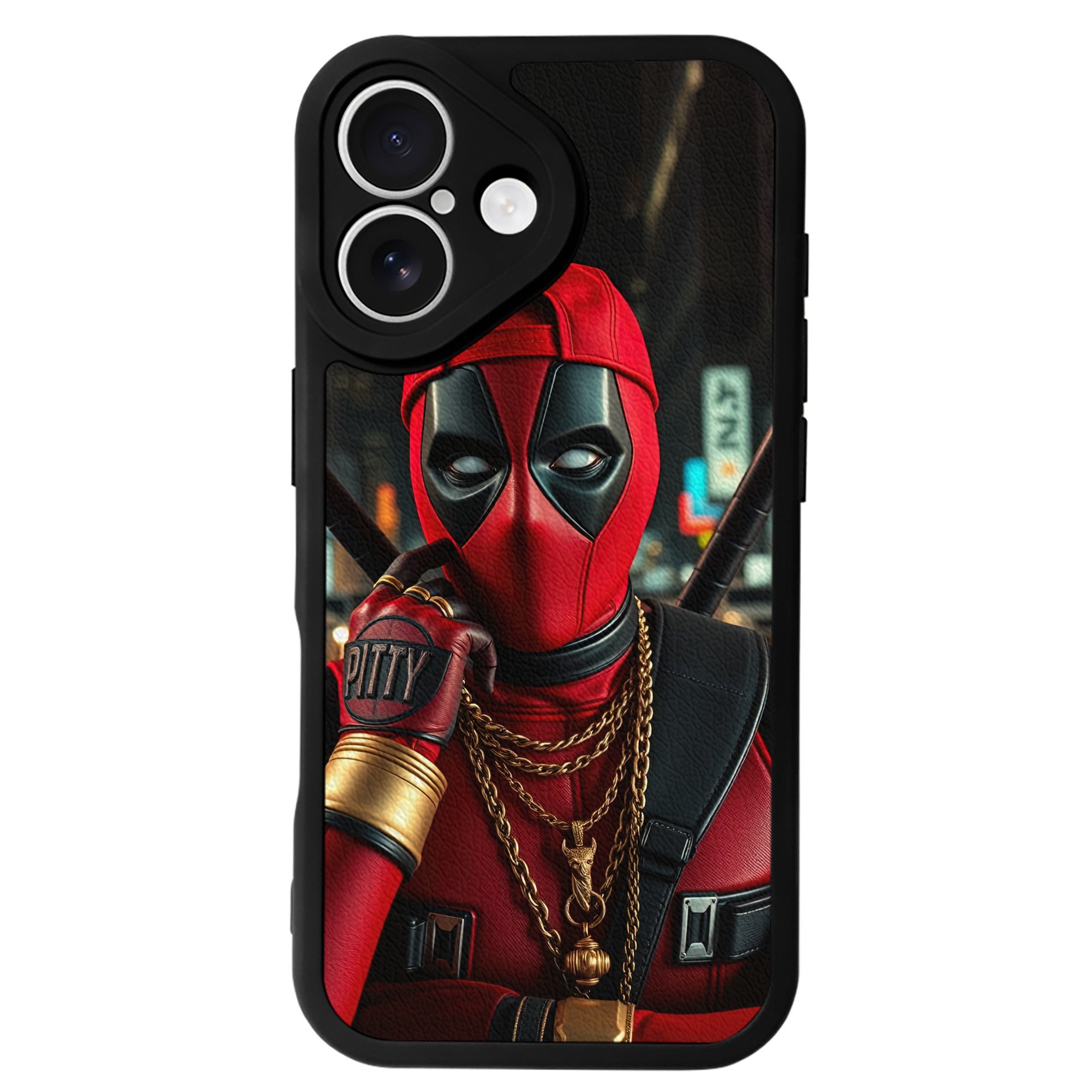 （画像用） Deadpool デッドプール 【iPhone 16シリーズ対応】シリコンスマホケース（レザー調） 材質：シリコン